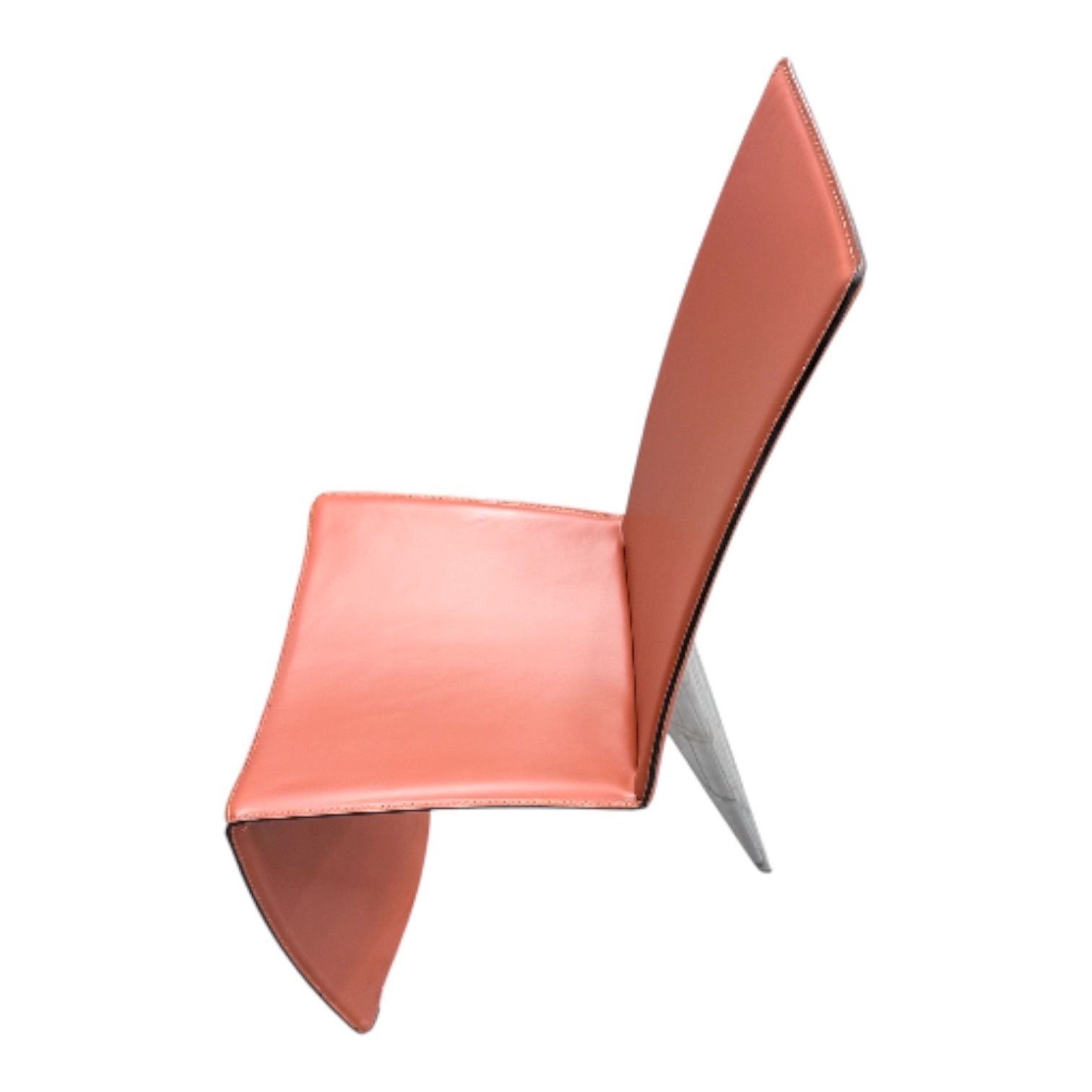 Italian Modern Red Leather Chair by Philippe Starck, 1980s 3 Italian Modern Red Leather Chair by Philippe Starck, 1980s – Bild 2