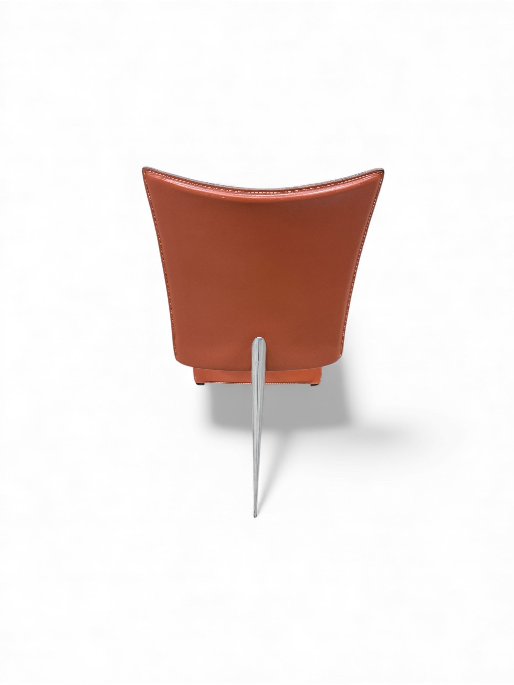 Italian Modern Red Leather Chair by Philippe Starck, 1980s 4 Italian Modern Red Leather Chair by Philippe Starck, 1980s – Bild 3