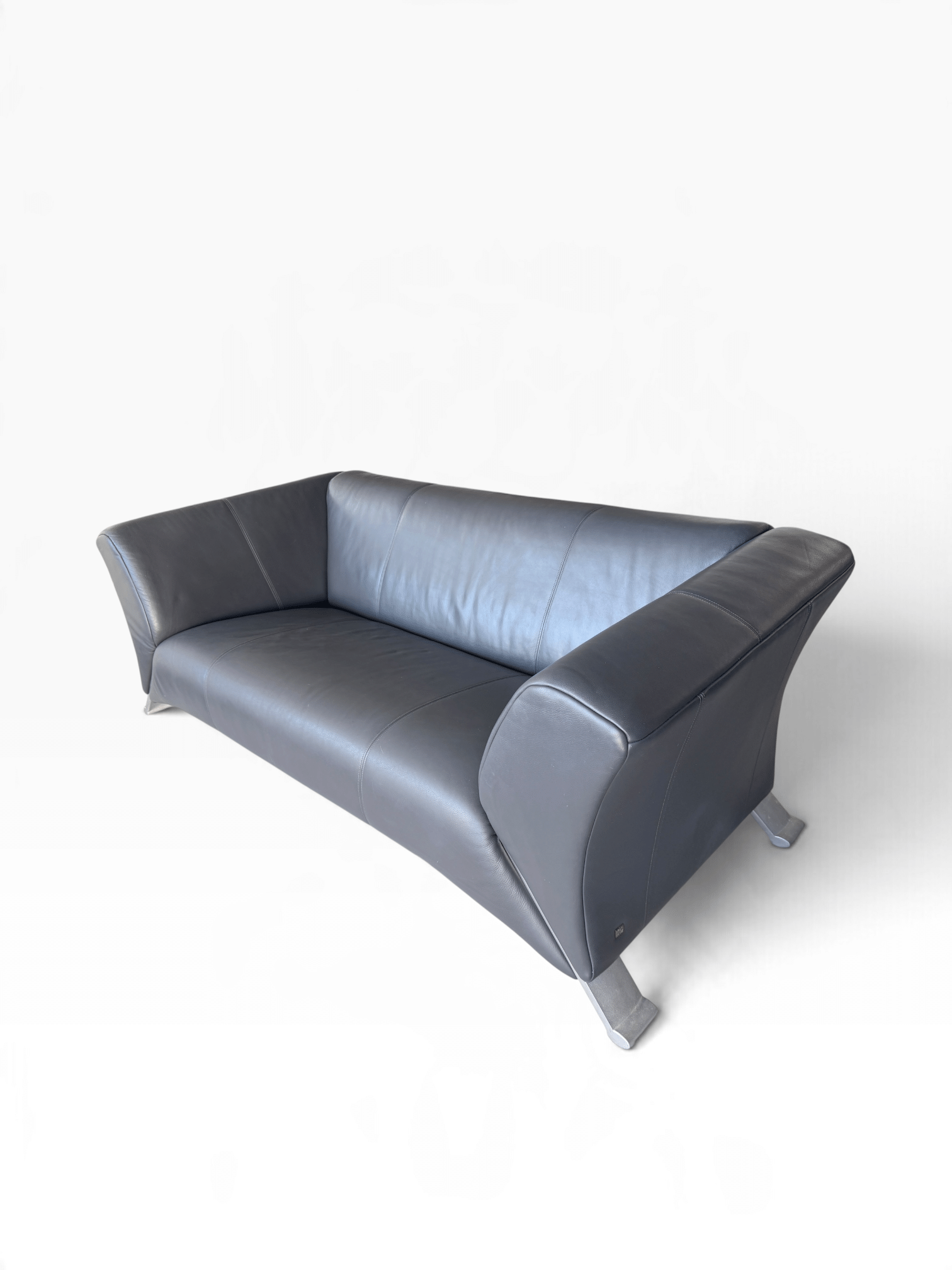 Rolf Benz 322 – Schwarzes 2-Sitzer Ledersofa 4 Rolf Benz 322 – Schwarzes 2-Sitzer Ledersofa – Bild 3