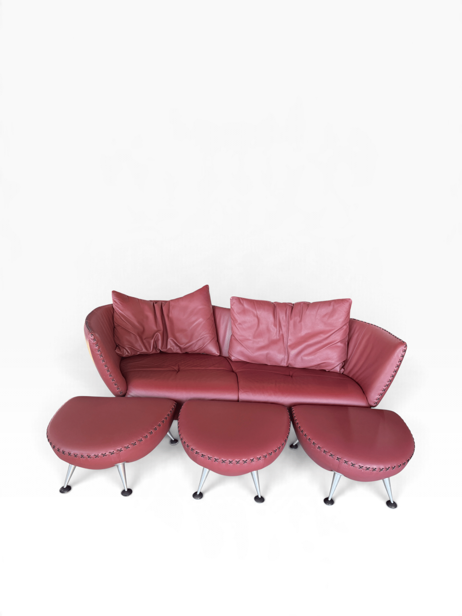 de Sede DS-102 rotes Ledersofa 4 de Sede DS-102 rotes Ledersofa – Bild 3