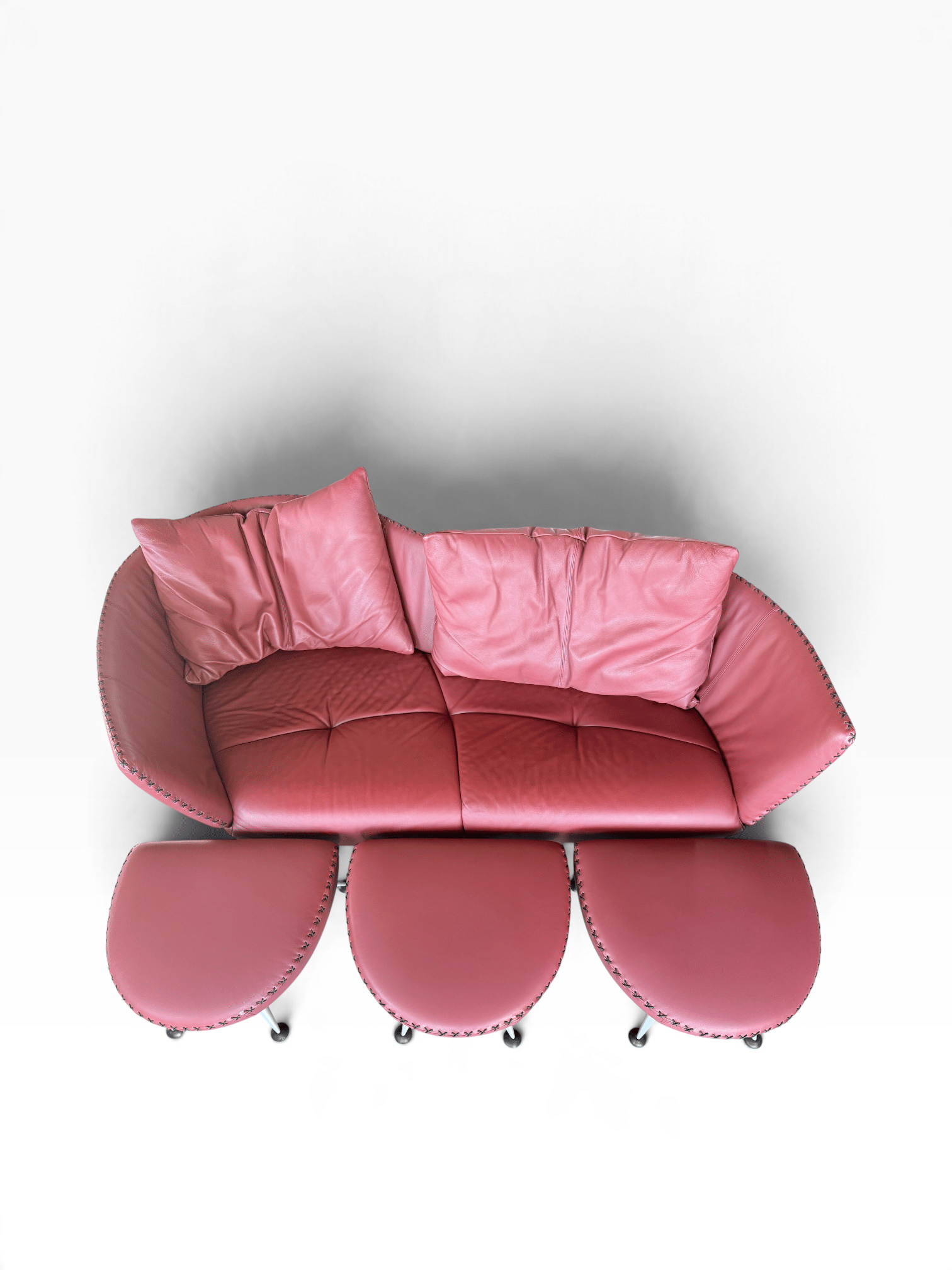 de Sede DS-102 rotes Ledersofa 3 de Sede DS-102 rotes Ledersofa – Bild 2